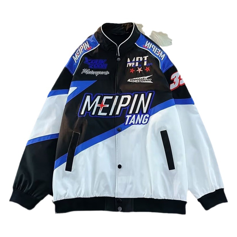 Chaqueta de béisbol de los hombres de primavera y otoño traje de carreras callejeras americanas marca de moda High Street Pu Shuai chaqueta de motocicleta suelta