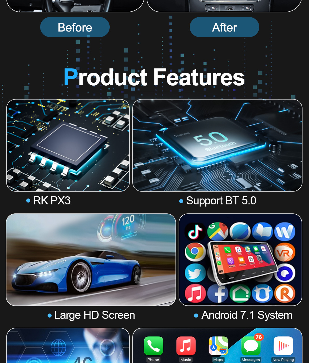 Suitable for Kia Sorento Central Control Large Screen Navigation All-In-One Android System Central Control Screen Car Navigation Device