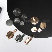 平面圆形别针手工饰品配件胸针徽章胸花材料圆盖平底保险安全别针