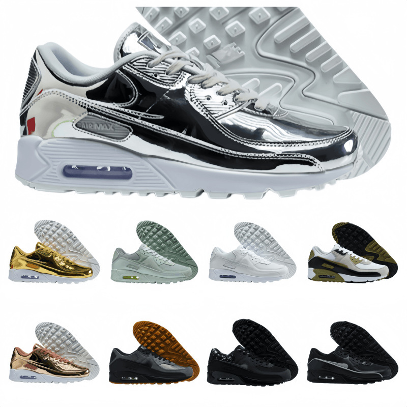 European and American Air Max 90 Air-Cushioned Running Shoes for Men, Height-Increasing, Shock-Absorbing, Breathable Sports Shoes, Cross-Border Wholesale