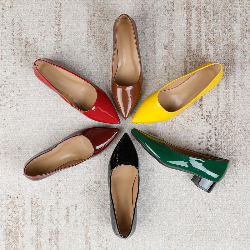 958-24DX Cross-Border Foreign Trade Factory Large Size Pointed Toe Shallow Mouth Women's Shoes Thick Heel Mid-Low Heel Shoes Amazon 958-24DX Cross-Border Foreign Trade Factory Large Size Pointed Toe Shallow Mouth Women's Shoes Thick Heel Mid-Low Heel Shoes Amazon