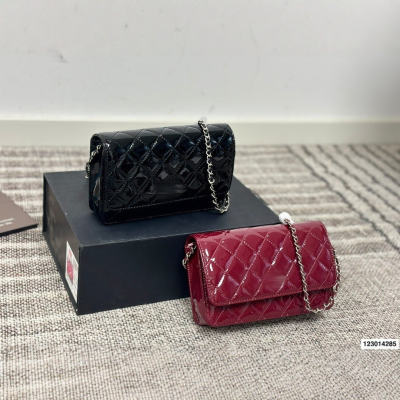 Calfskin Patent Leather Series Handbag Small Bag Women's Bag Small Fragrance Woc Fortune Bag Quilted Chain Shoulder Armpit Bag