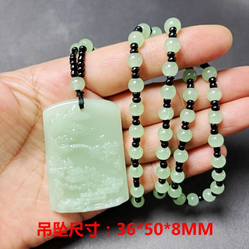 라이트 그린 볼 목걸이 + 풍경 브랜드