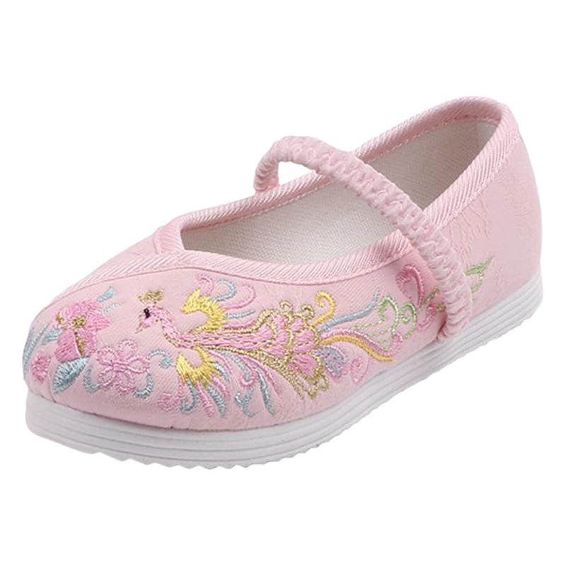 Новые детские туфли в китайском стиле Ханьфу, ручная вышивка, традиционные пекинские тканевые туфли, танцевальные туфли, детские туфли в этническом стиле с юбкой-«лошадиным хвостом».