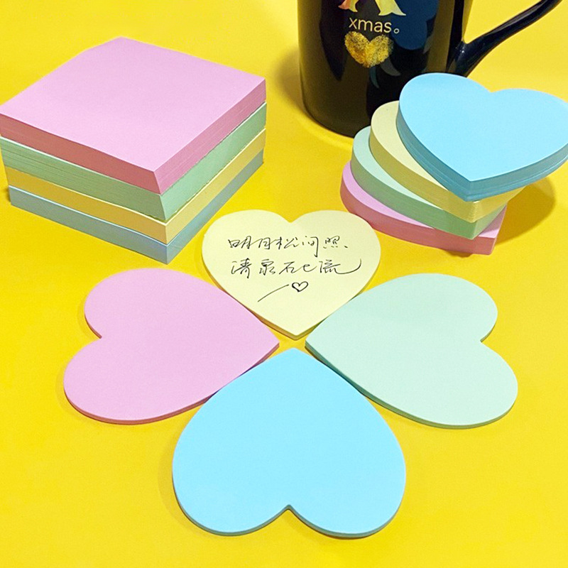 Love color post-it notes office note paper n times square heart-shaped creative simple stickers sticky