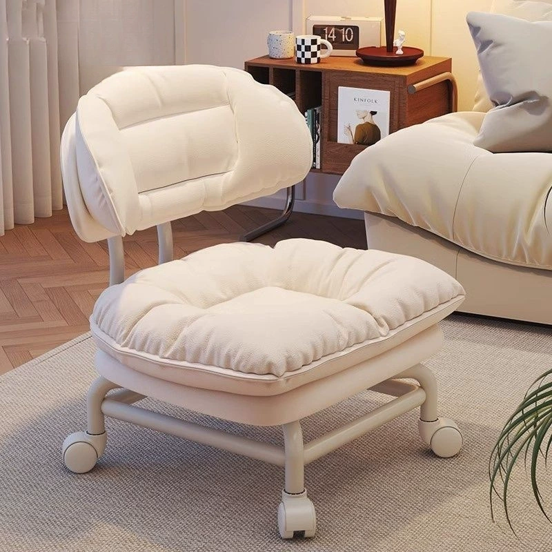 Поворотный маленький табурет на колесиках, низкий табурет, модное кресло для ленивых с спинкой, бытовой инструмент для ухода за ребенком, круглый табурет на колесиках, скамейка.