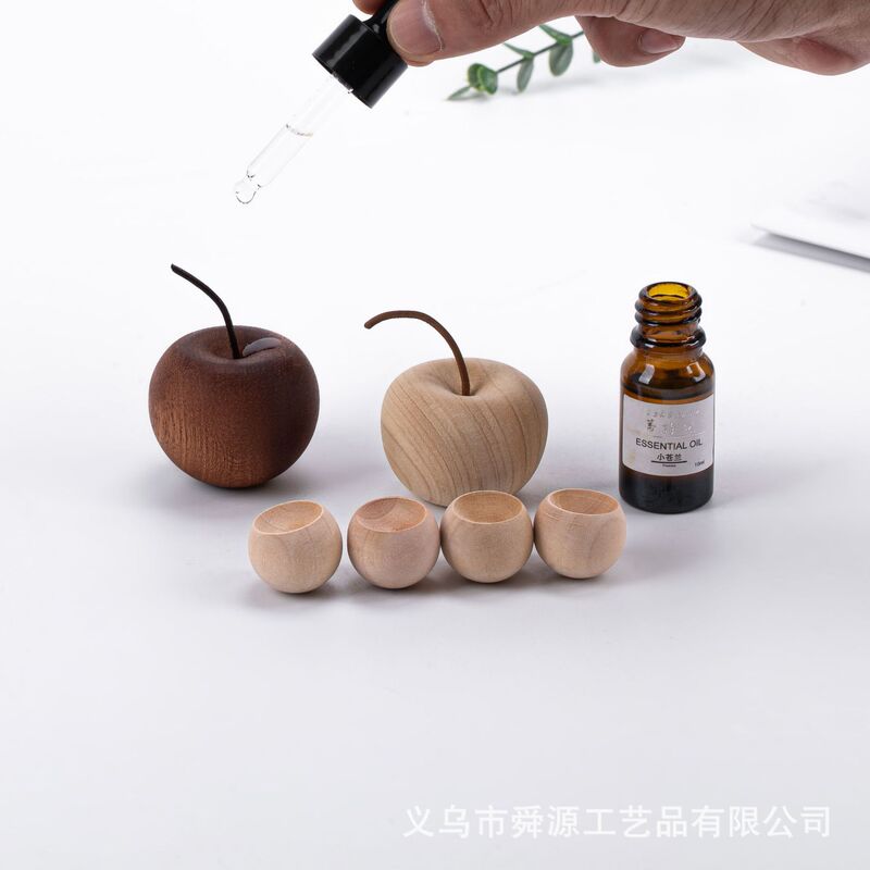 苹果扩香木创意室内香薰精油香水器木质不倒翁小苹果摆件家用香薰|undefined