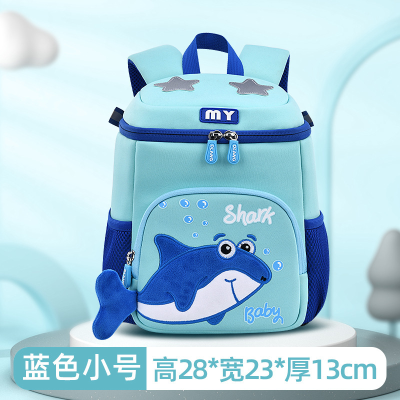 Nuevo tiburón lindo kindergarten Mochila pequeña, mediana y gran clase de protección de la columna vertebral material de buceo niños mochila fabricante en stock