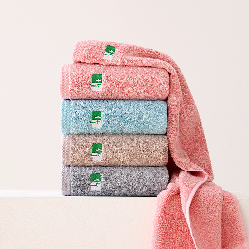 Bamboo Fiber Towel Household 120g Wash Towel Absorbent Thickened Face Towel Bamboo Fiber Towel Soft Plain Bamboo Cotton