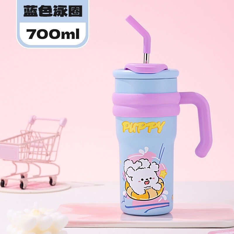 夏の高価値断熱カップミニアイスバーカップストローカップ車のカップホームオフィスポータブルウォーターカップ卸売|undefined