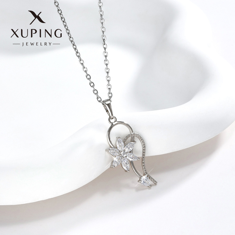 Joyería de Xupin estilo coreano collar de flores de diamantes de moda nicho femenino luz transfronteriza lujo de alto grado temperamento Cadena de clavícula