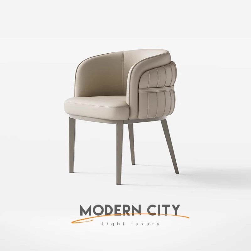 Modern Simple Italian Dining Chair Light Luxury Household Cat Claw Leather Dining Table and Chair Advanced Negotiation Chair Dressing Desk Chair Tea Chair
