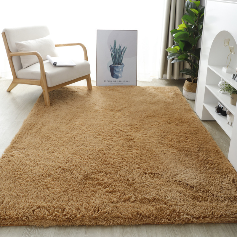 En stock suministro grueso lavable seda manta de felpa alfombra de piso dormitorio sala de estar alfombra de piso estera de la ventana de la Bahía alfombra de empalme image 15