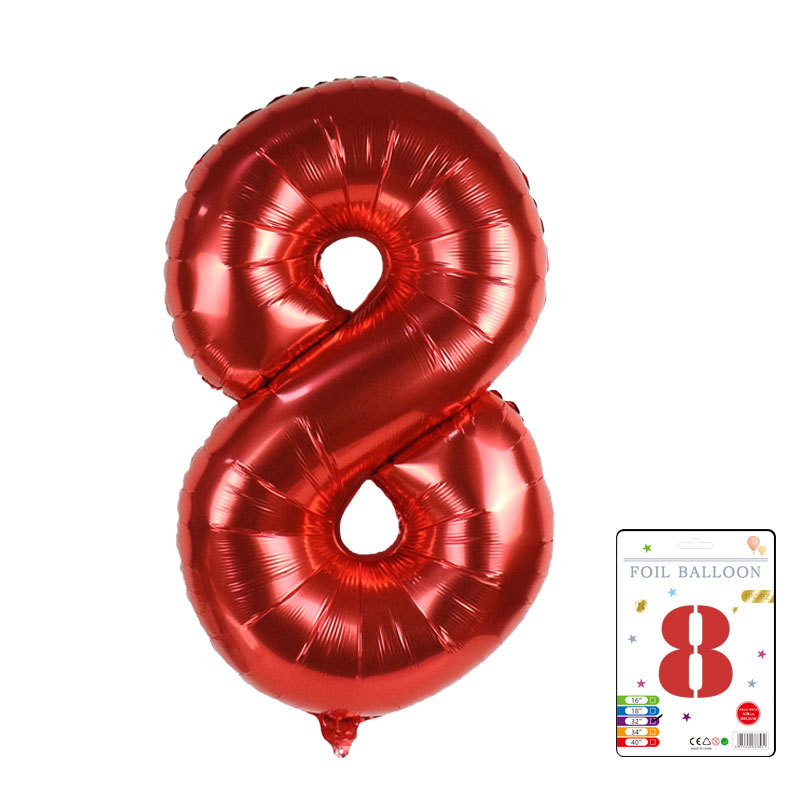 Globo digital de 32 pulgadas, embalaje de tarjeta de papel independiente, versión estadounidense, película de aluminio delgada, embalaje fino, papel de aluminio, globo de cumpleaños