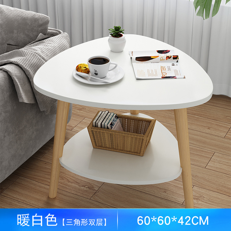 따뜻한 흰색 삼각형 이중층 모델 [직경 60*60*42] 단단한 나무 다리