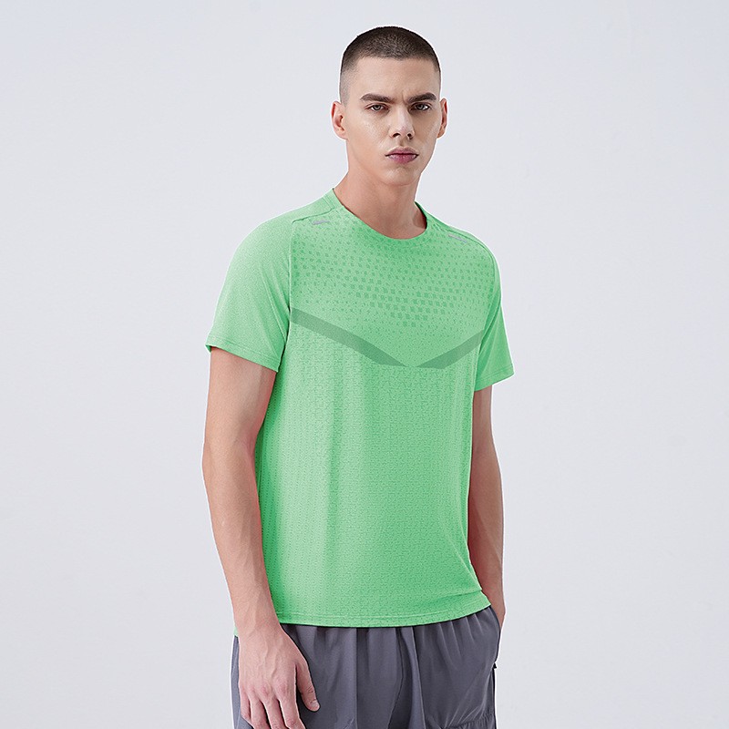 Impresión transfronteriza personalizada de súper fábrica LOGO deportes transpirables de alta elasticidad correr ropa de secado rápido equipo deportivo fitness t