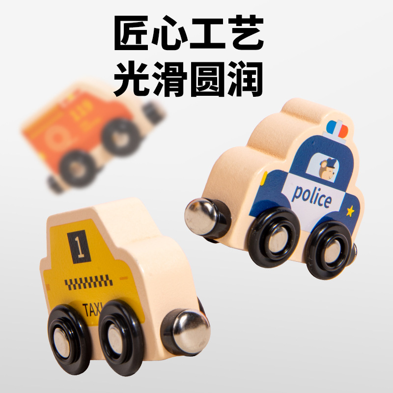 Animales magnéticos cognitivos para niños Tren militar digital Tren pequeño empalme de madera Tronco de arrastre de educación temprana Juguetes de bloques de construcción