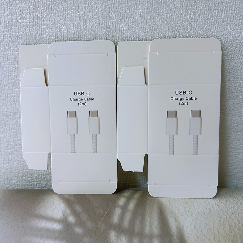 Suitable for Iphone15/16 Charging Cable Packaging Box, Double C Paper Box, Apple C-C Data Cable Packaging Box, in Stock