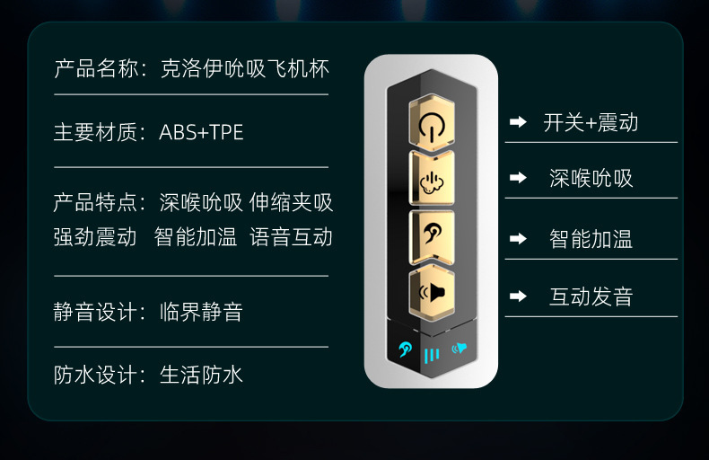 Chloe Automatic Telescopic Male Masturbator with Suction, Heating and Voice Interaction — detail image 30