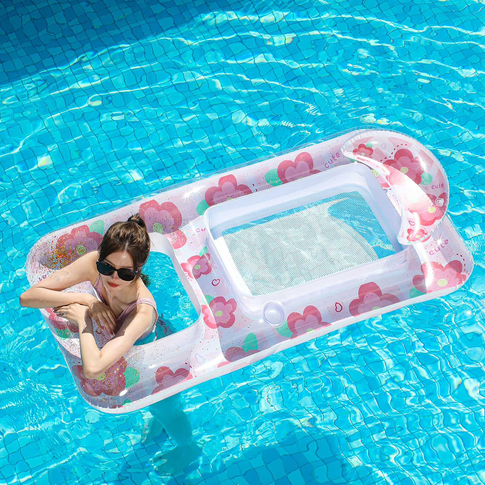Cama flotante de natación anillo flotante inflable flotante de agua para adultos juguetes de agua para mujeres silla flotante para adultos anillo de natación cama tumblr
