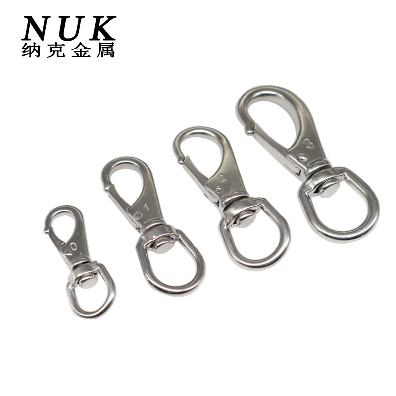 304不锈钢万向钩牵引绳旋转扣钥匙扣不锈钢头304旋转钩扣钥匙扣