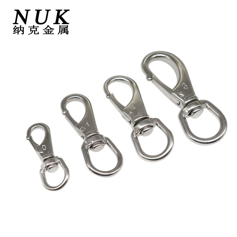 Карabinер из нержавеющей стали 304, поворотный крюк для тягового каната, брелок с поворотным крюком из нержавеющей стали 304