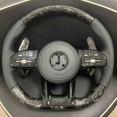 Suitable for Mercedes-Benz carbon fiber 809 steering wheel modification with AMG forged pattern, can be upgraded for all Mercedes-Benz models, installation included