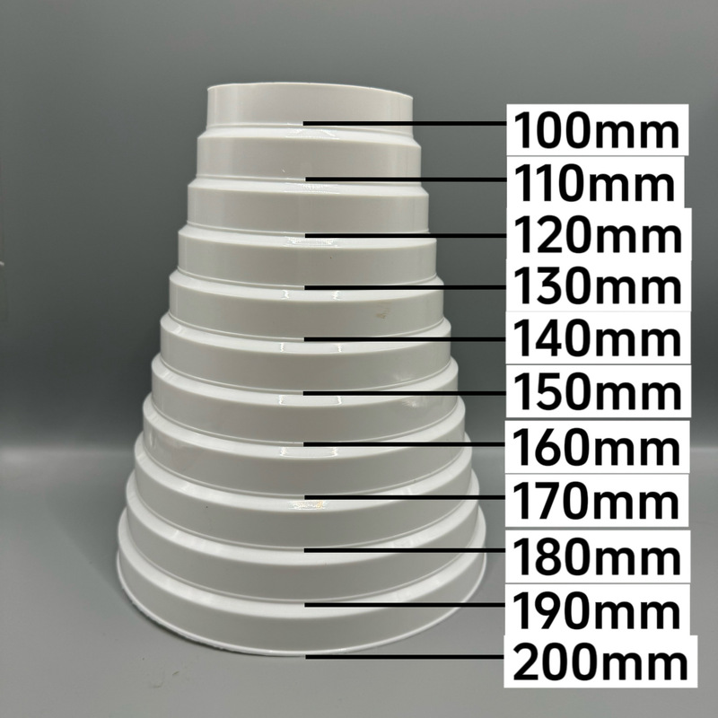 レンジフード排煙管変径リング140-180変径塔多用80-200変換サイズプラスチック家庭用|undefined