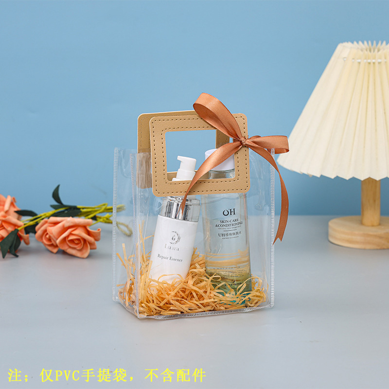 Navidad mano bolsa de regalo de la boda regreso dama de honor bebé luna llena caja de dulces de pvc transparente regalo de la mano