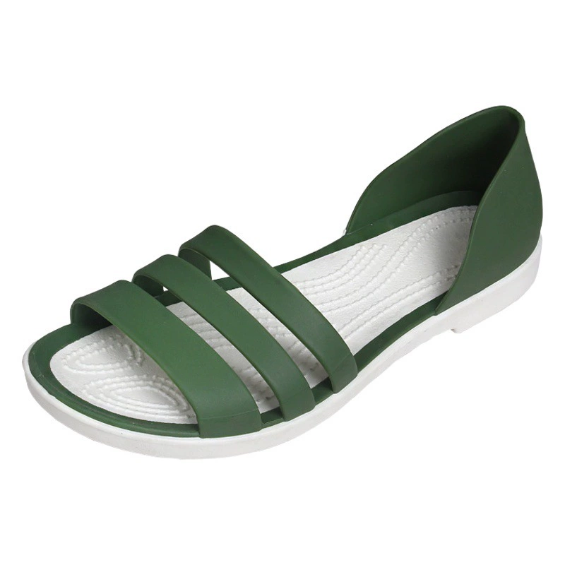 Летние трансграничные новые сандалии на плоской подошве, пляжная обувь у моря, повседневные женские тапочки на плоской подошве в Корейском стиле