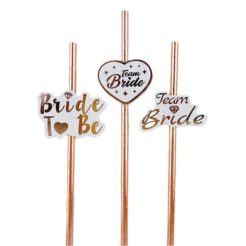 Transfronterizo en stock suministro despedida de soltero fiesta boda bebida Decoración paja colocación creativa paja de papel degradable