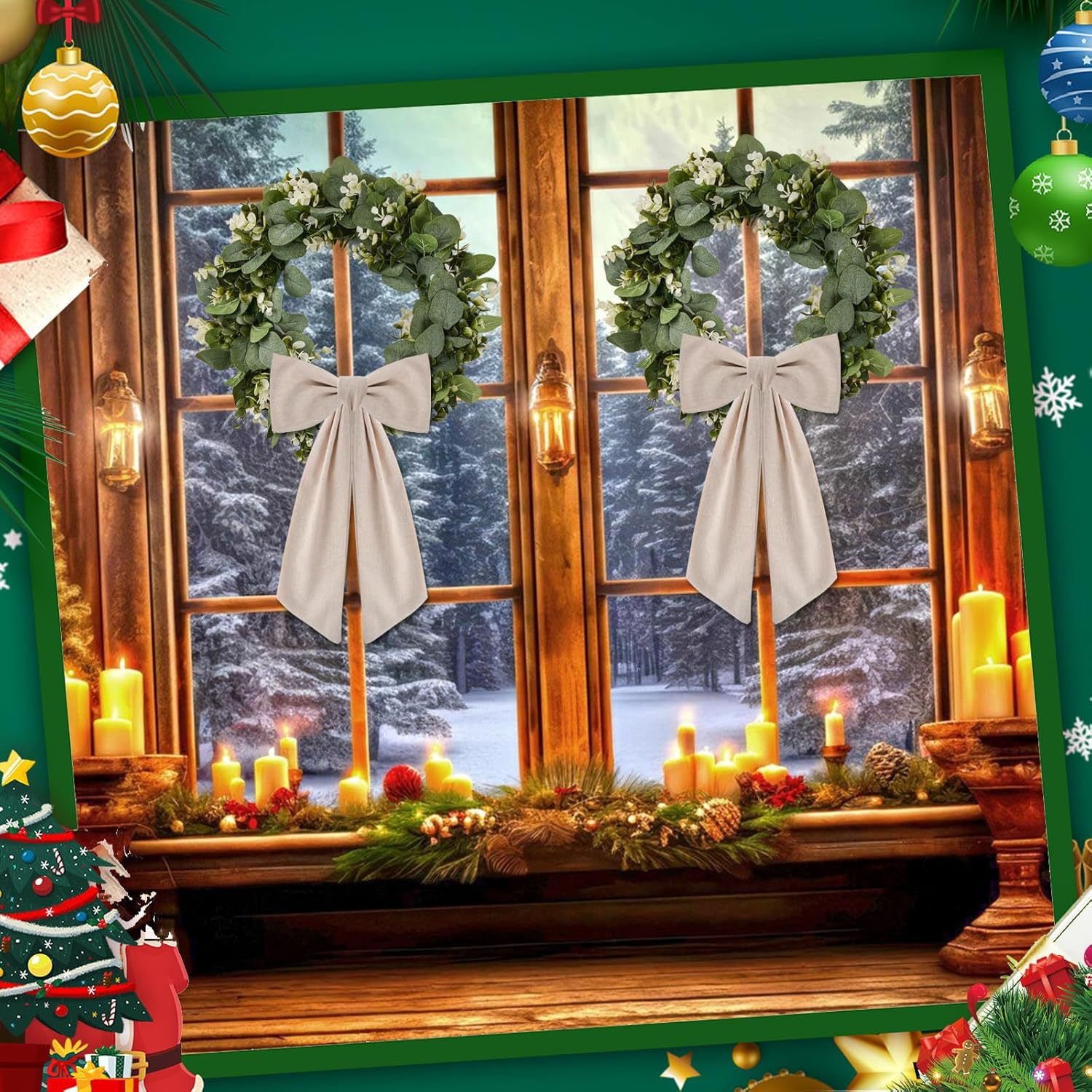 跨境新款门前花环腰带麻布质感花环配件适用于家庭装饰现货批发