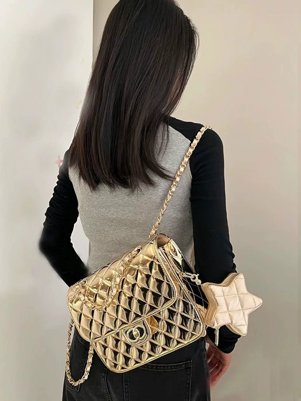 Стильный рюкзак, сумка через плечо, маленькая цепочка, стиль Chanel, городской стиль, премиум, сумка-цепочка