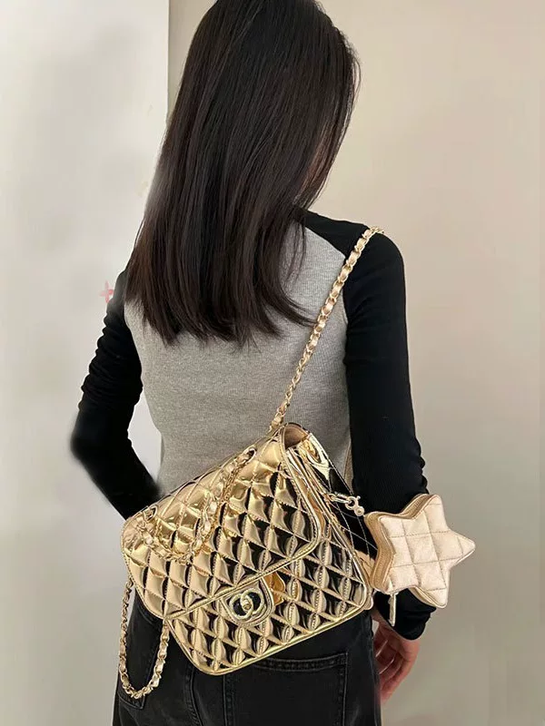 Стильный рюкзак, сумка через плечо, маленькая цепочка, стиль Chanel, городской стиль, премиум, сумка-цепочка