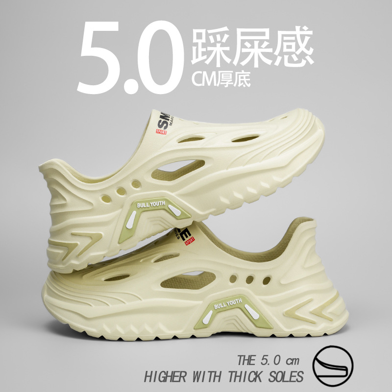 2025 verano estilo caliente para hombres cómodo pisando mierda zapatos con agujeros de moda zapatos de playa zapatos para hombres sandalias zapatos antideslizantes de suela gruesa