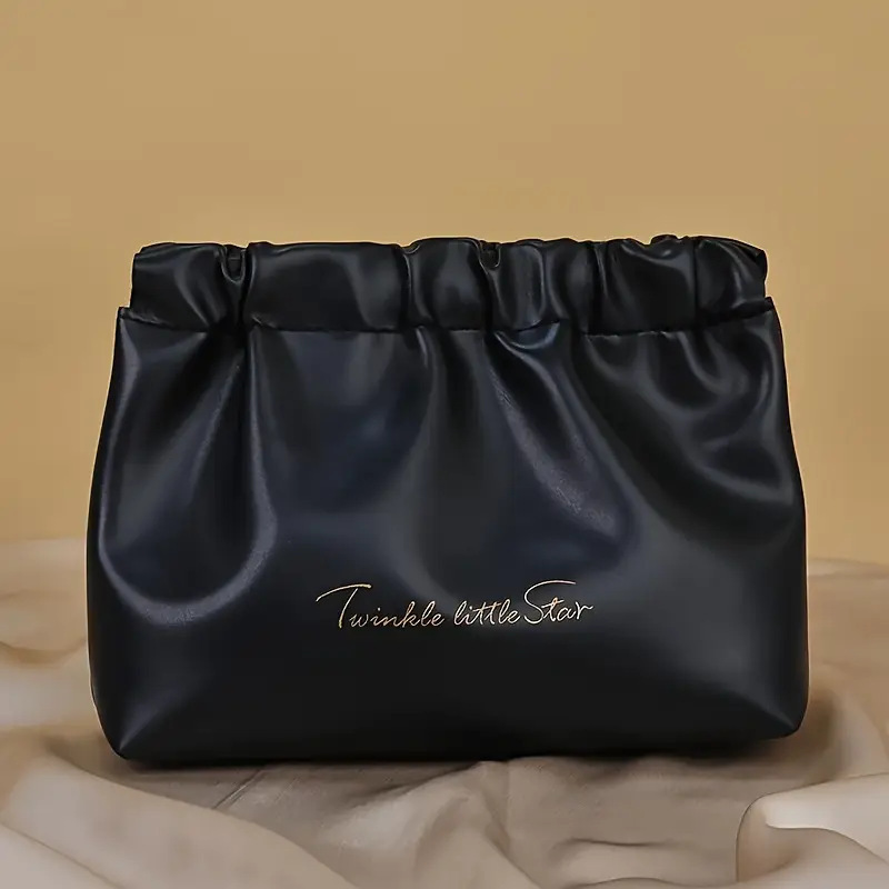Bolso sobre rojo plisado bolsa pequeña bolsa cerrada automática portátil bolsa de almacenamiento auriculares bolsa de tarjeta de cambio impermeable certificado de gran capacidad