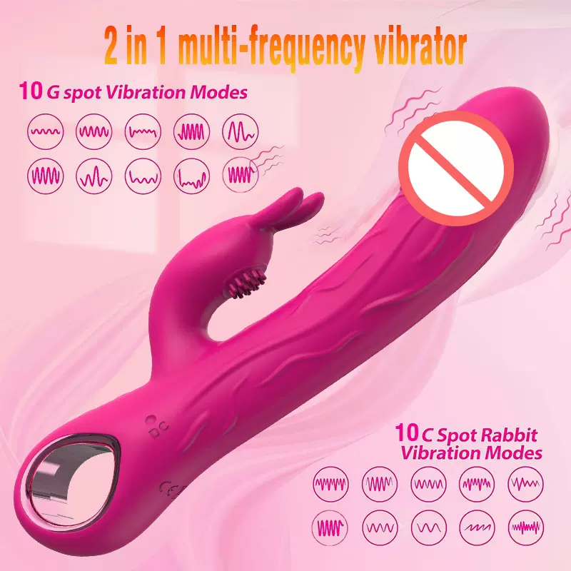 爆款兔子双头双10频振动棒夫妻调情女用自慰器情趣用品成人性玩具