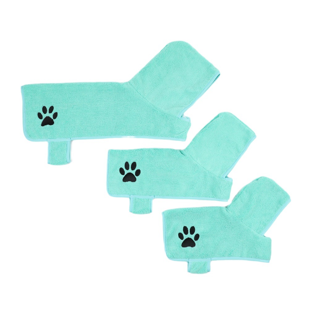 Albornoz para mascotas de microfibra bordado de fábrica, toalla de baño para perros, capa cálida de secado rápido y absorbente