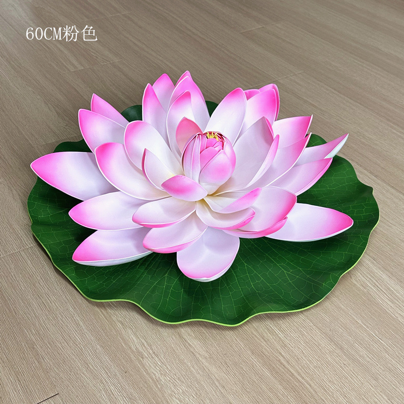Loto de loto artificial piscina de lirio de agua pecera Buda Salón decorativo flor EVA agua flotante estilo pastoral suministro directo de fábrica
