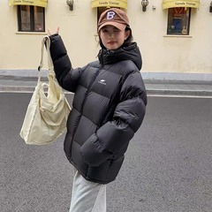 韩版羽绒棉服女2025年新款冬季小个子连帽宽松加厚面包服棉袄外套