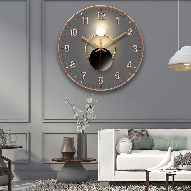 Wall Clock Living Room Clock Simple Scandinavian Fashion Home Clock Wall Watch Modern Creative Stylish Punch-Free Quartz Clock