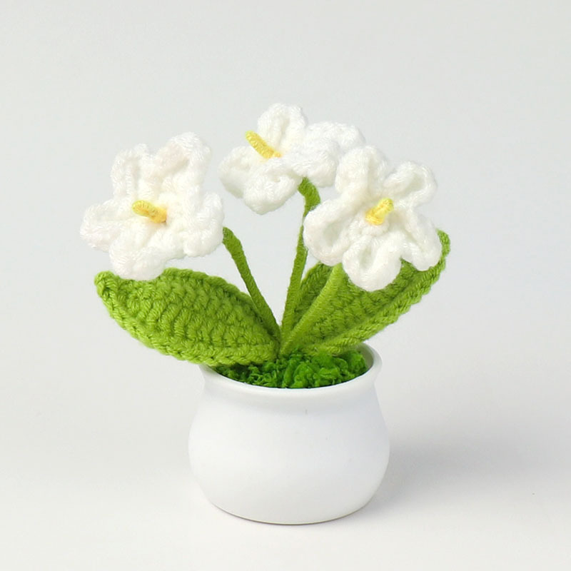 完成品クロスボーダーニットウールひまわり鉢植え造花研究デスクトップ装飾品卒業子供の日の小さなギフト|undefined
