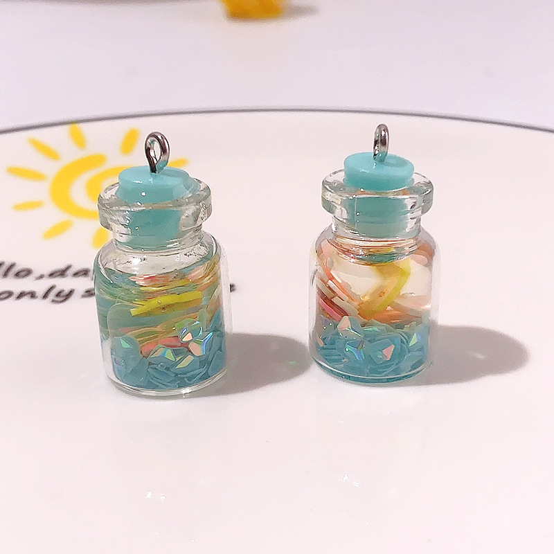 Nuevo acrílico polvo flash botella de deriva DIY accesorios botella de deriva creativa caja de teléfono móvil material de llavero aretes