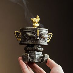 【クロスボーダーの人気】サムスンの山の大きい立人の香は合金の香炉のホノルルの室内の家庭用のデスクトップの小さい置物を挿し込みます。