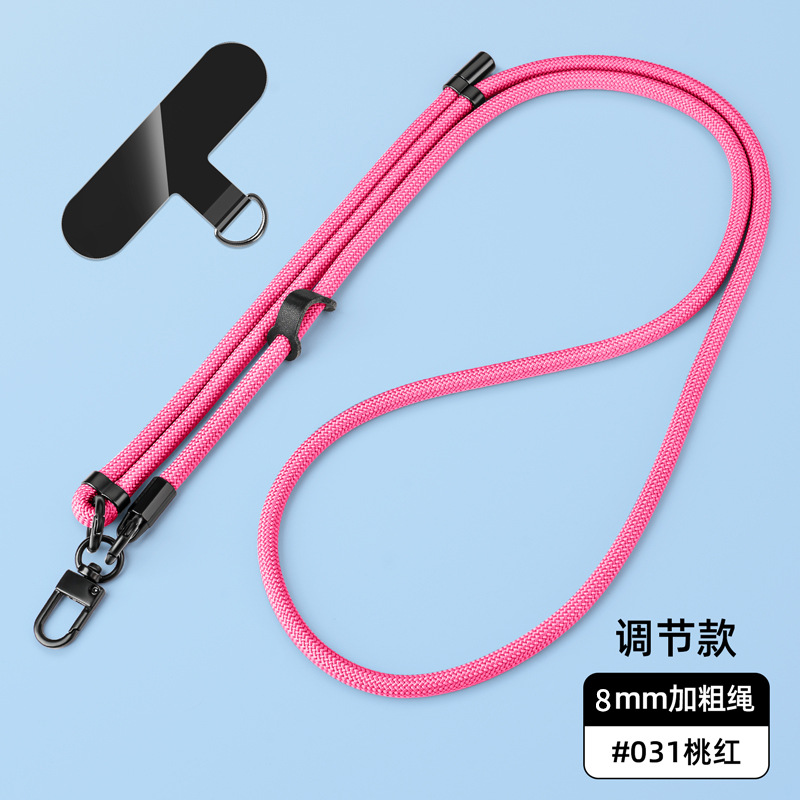 Cordón para teléfono móvil de 8mm, cuello colgante, mensajero, muñeca, eslinga de nailon resistente, cuerda anti-pérdida, longitud ajustable, espalda