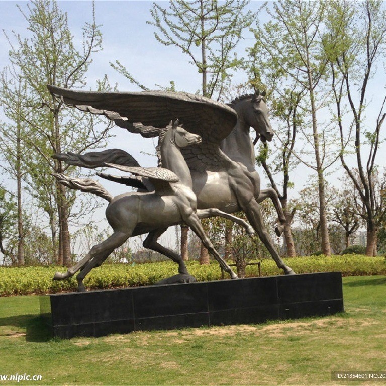 Figuras a caballo, esculturas de bronce, grandes adornos de caballos de bronce, carros Apolo de cobre, esculturas conmemorativas históricas del campus de FRP