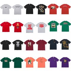 クロスボーダーファッションとトレンディなシュプリームレタープリントラウンドネック半袖ユニセックスストリートファッションTシャツドロップシッピング