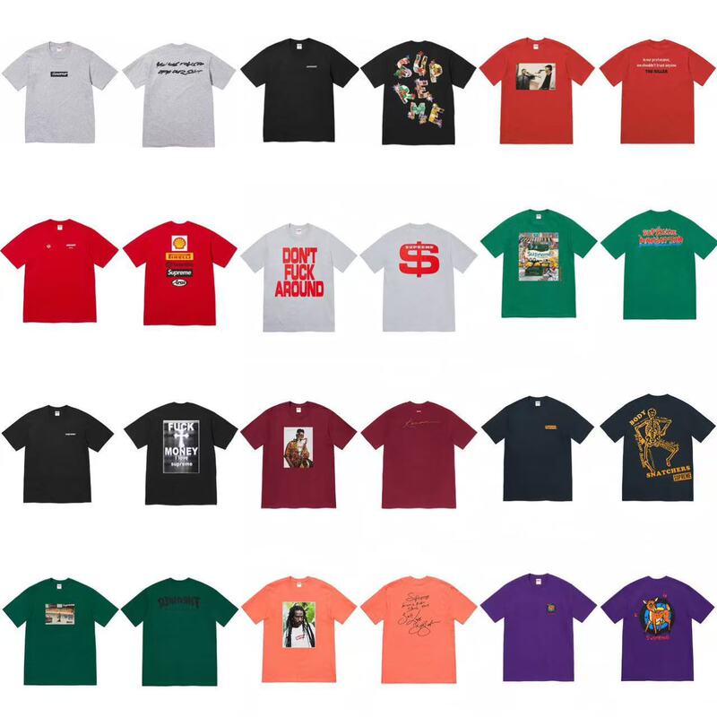 クロスボーダーファッションとトレンディなシュプリームレタープリントラウンドネック半袖ユニセックスストリートファッションTシャツドロップシッピング|undefined