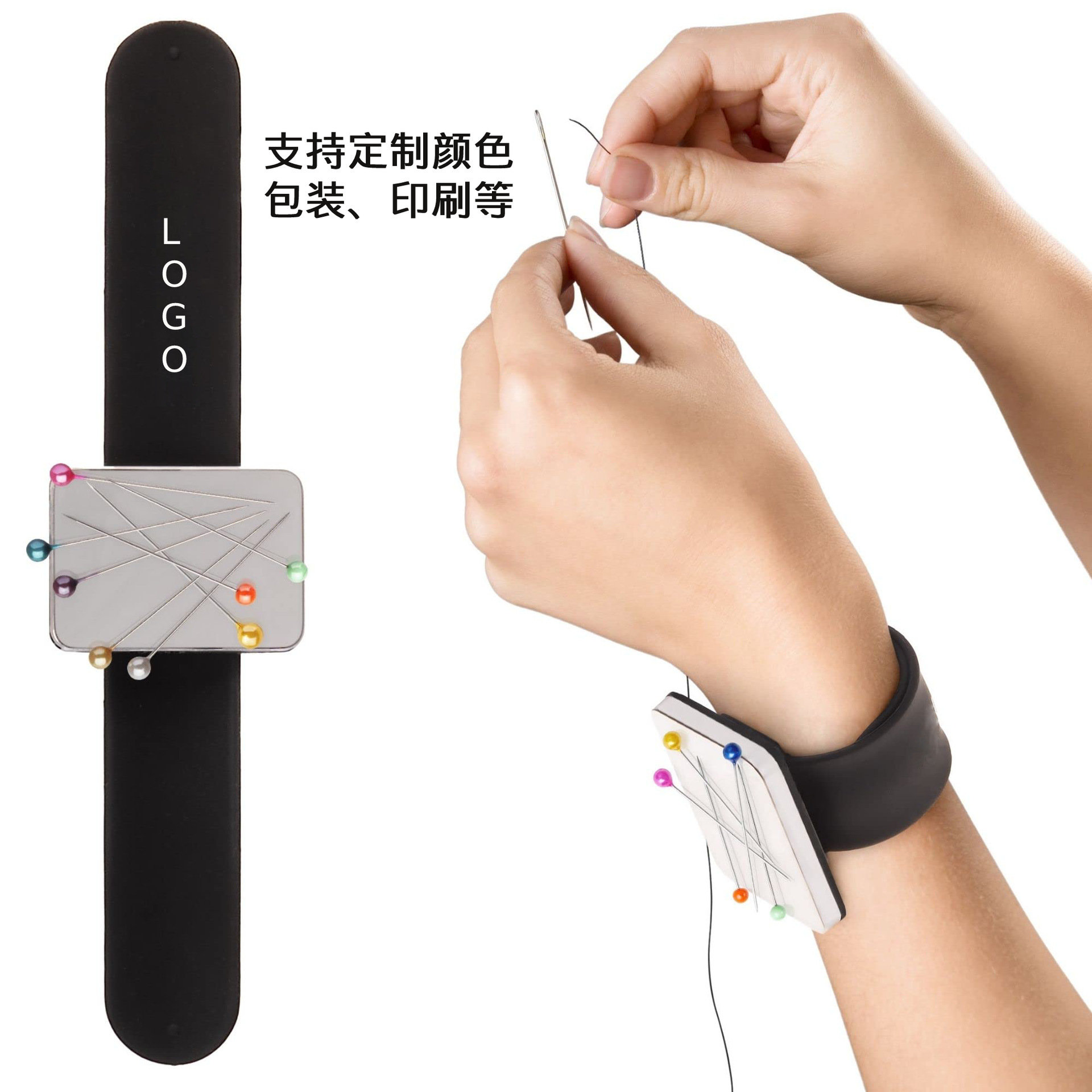 Patrón de costura pin de succión magnética almohadilla de muñeca pin soporte de muñeca herramientas de maquillaje peluquería anillo de succión magnética