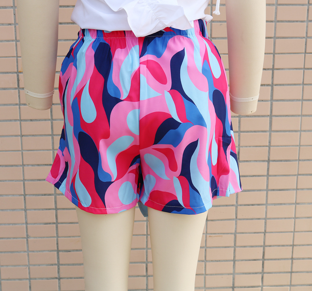 245g Weight Knee Length Pants Length Polyester Fabric Type High Waist Waist Line Straight Pants Pants Type Micro-Elastic Elasticity Daily Occasion Slim Fit Type Color Block Pattern Summer Season Women's Gender Printing Design Vacation Style Women's Daily Vacation Color Block Knee Length Printing Straight Pants 17